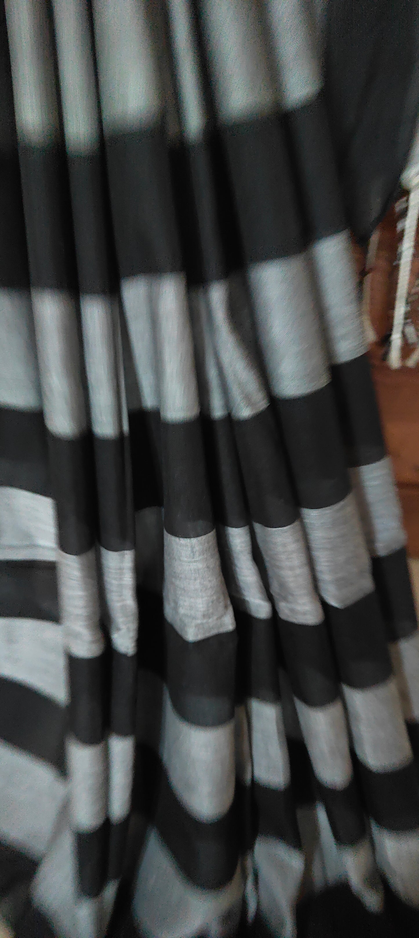 Manochrome striped Mul Cotton handloom Saree