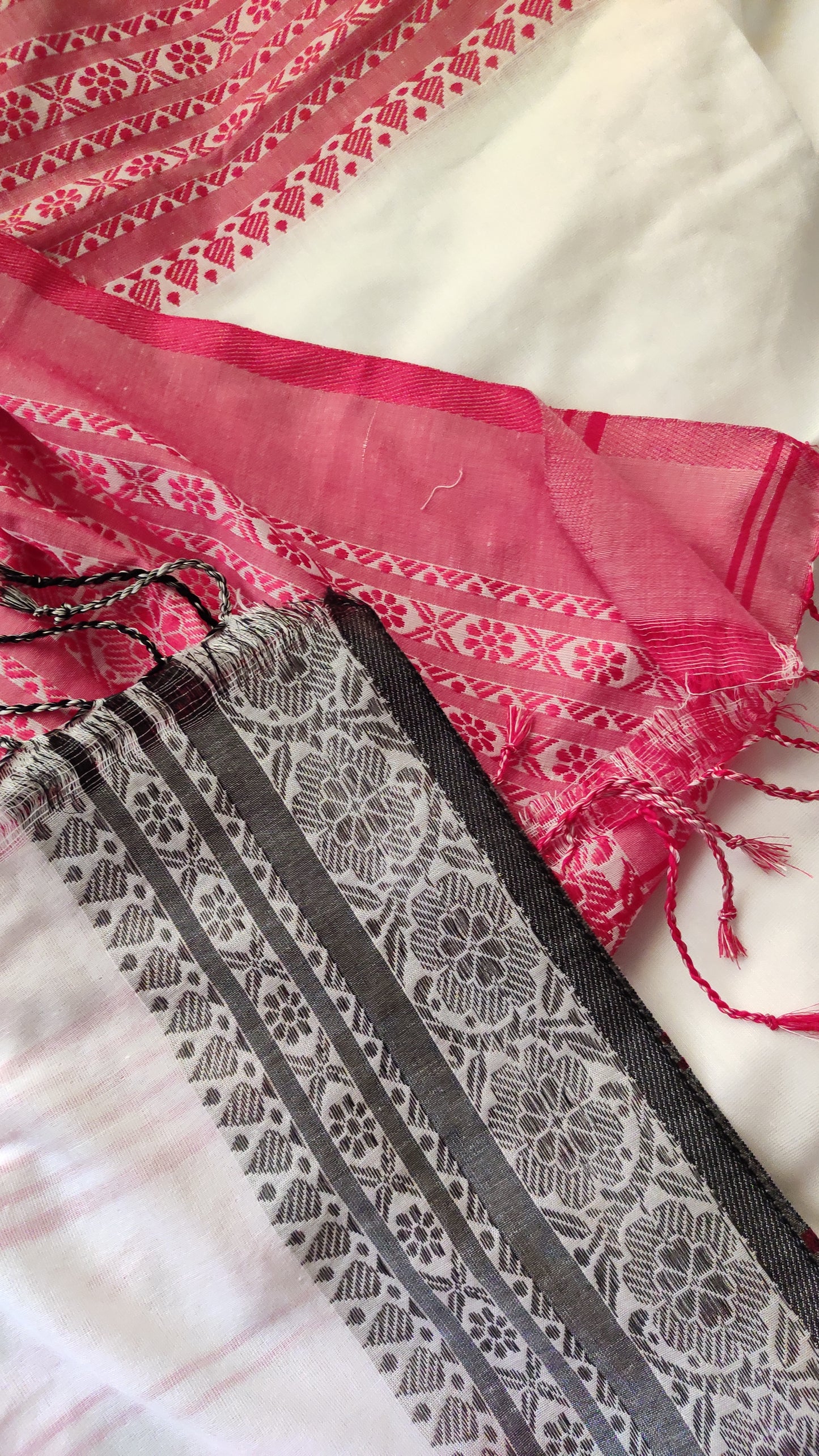 Begampuri Style Ganga-Yamuna Khadi Cotton handloom Saree