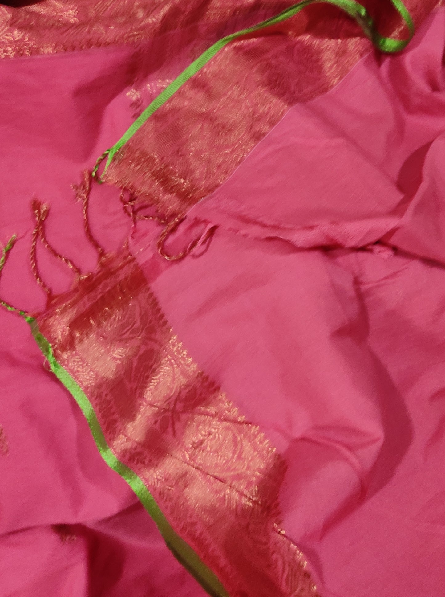 Aarohini – Reddish Pink Rich Cotton Handloom Saree