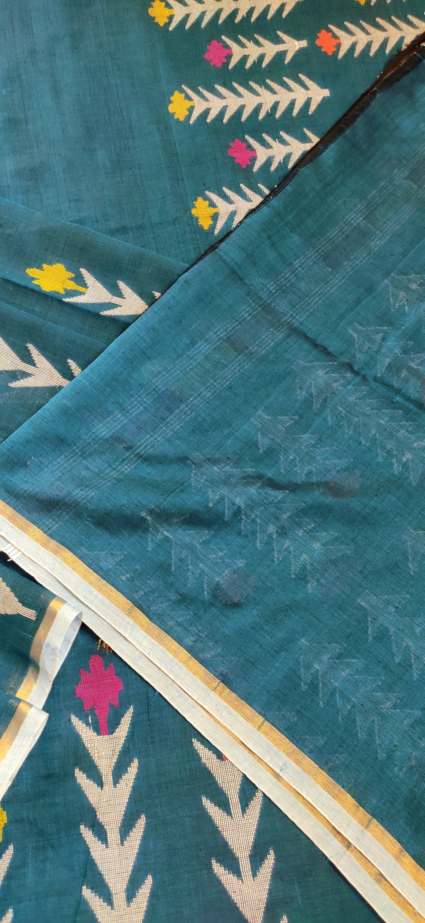 Mrinal – Sea Green Dhan Siri Cotton Saree