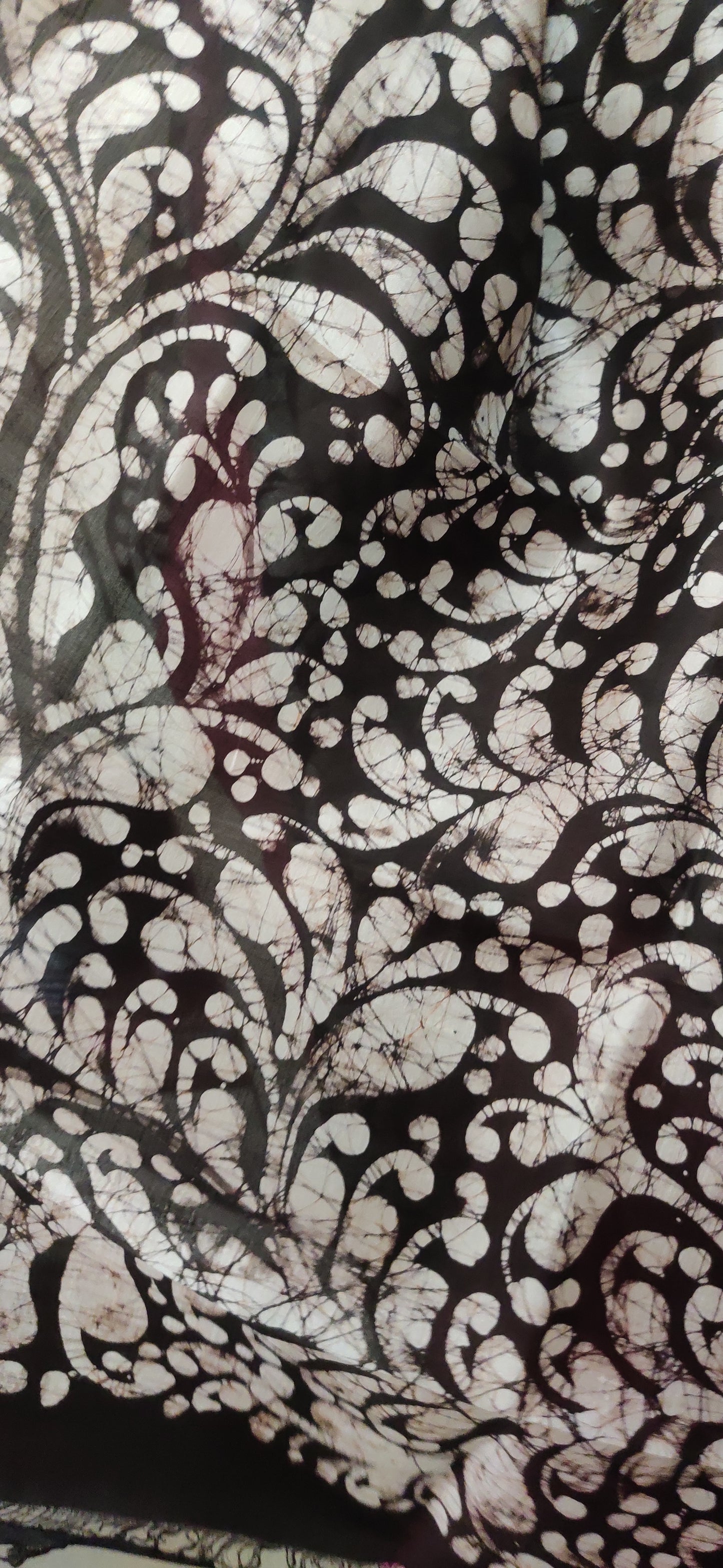 Pink hand Batik Pure Silk Saree having beautifully drawn black border