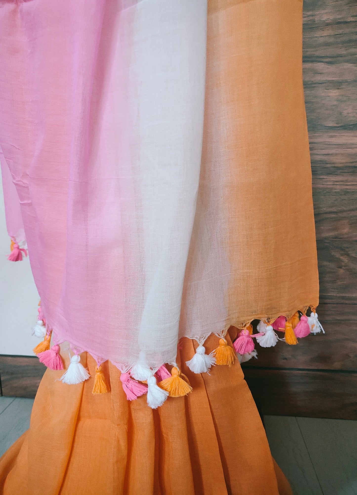 Three Shaded Mul Cotton Saree