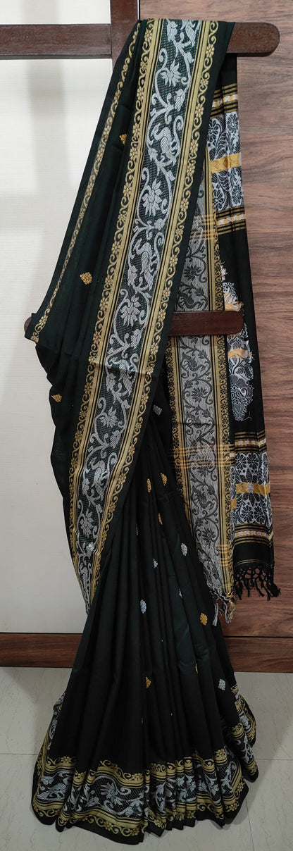 Aarika – Forest Green Rich Cotton Saree