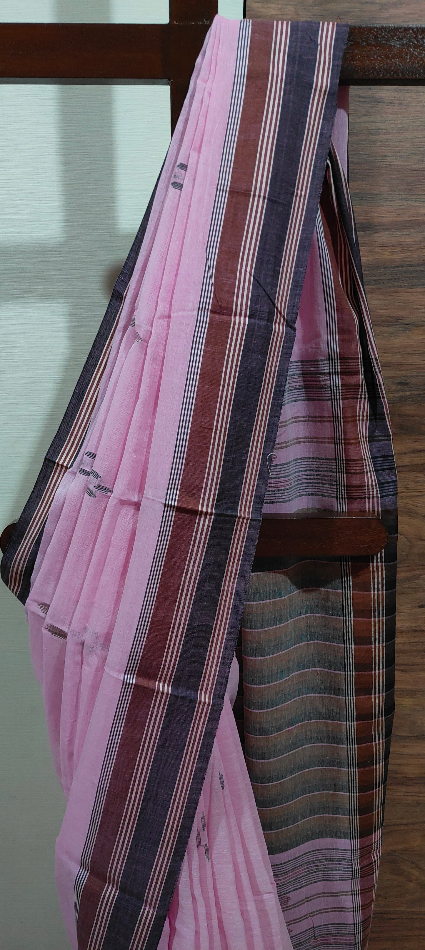 Rekhashree – Soft Baby Pink Handloom Khadi Cotton Saree