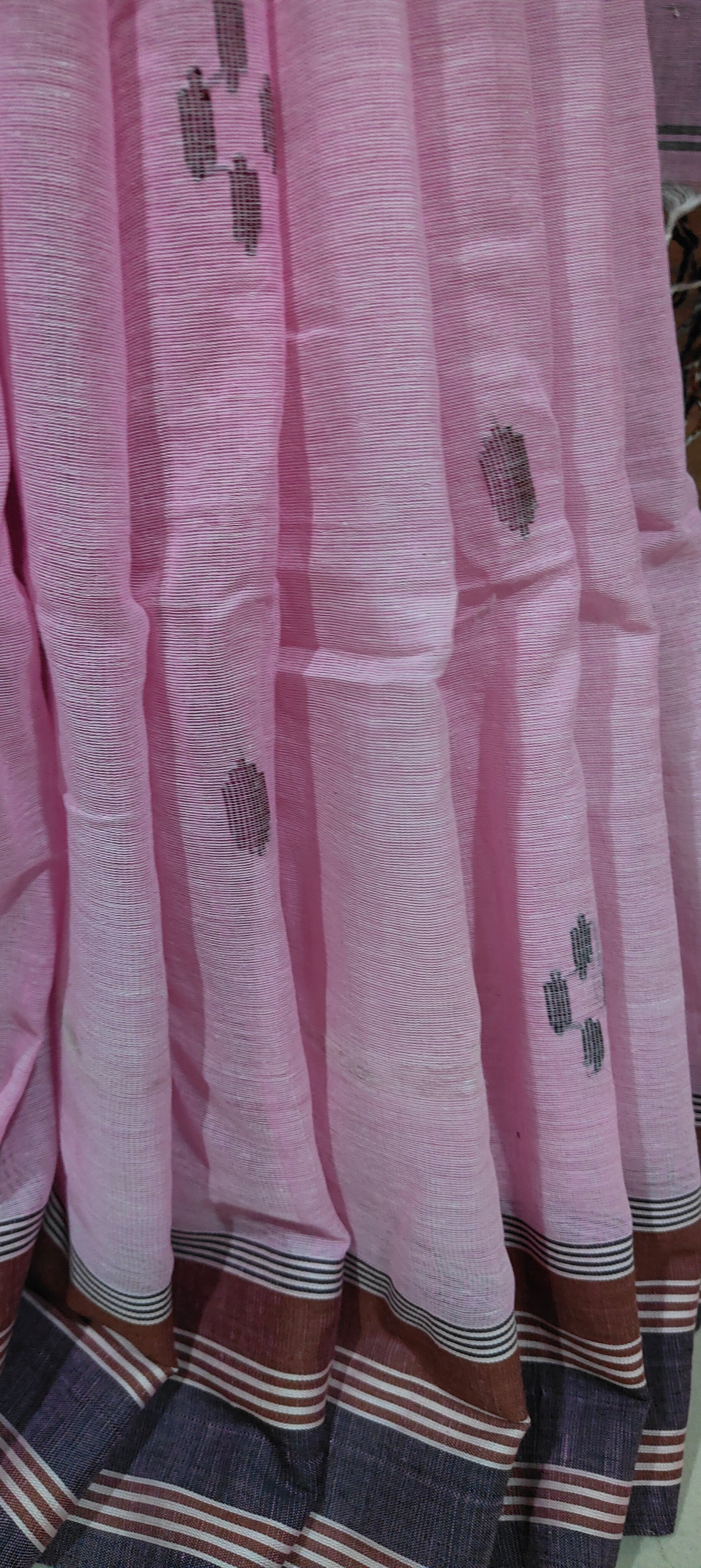 Rekhashree – Soft Baby Pink Handloom Khadi Cotton Saree