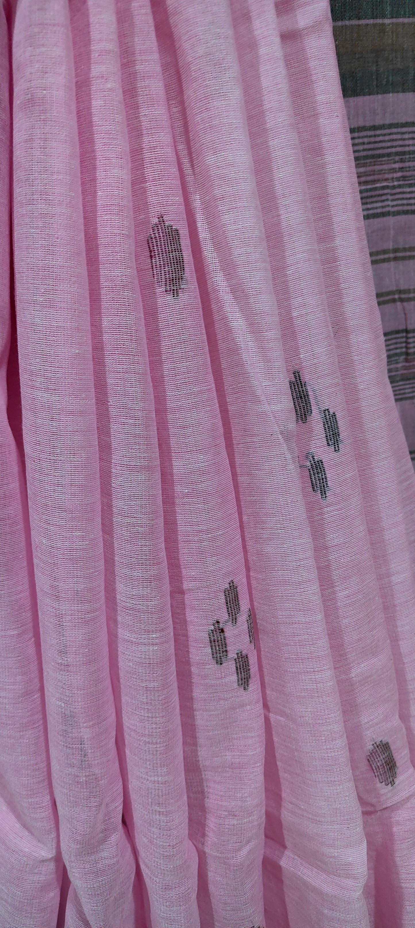 Rekhashree – Soft Baby Pink Handloom Khadi Cotton Saree