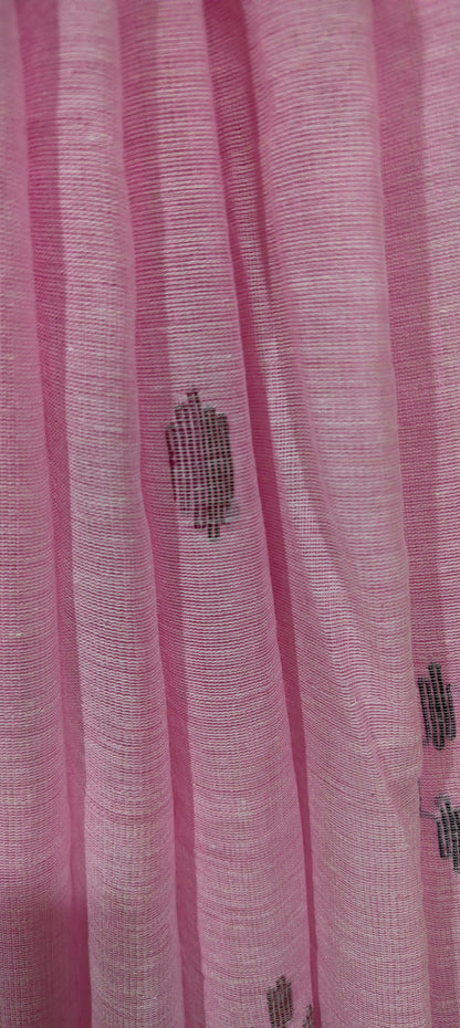 Rekhashree – Soft Baby Pink Handloom Khadi Cotton Saree