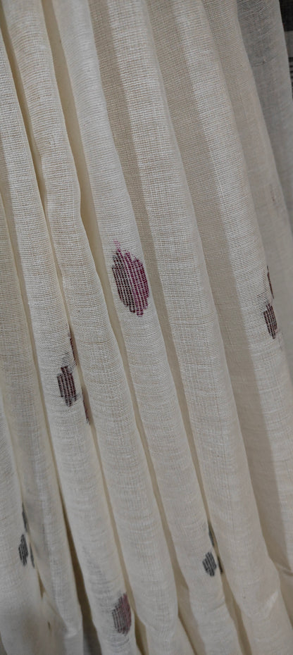 Rekhashree – Off White Handloom Khadi Cotton Saree