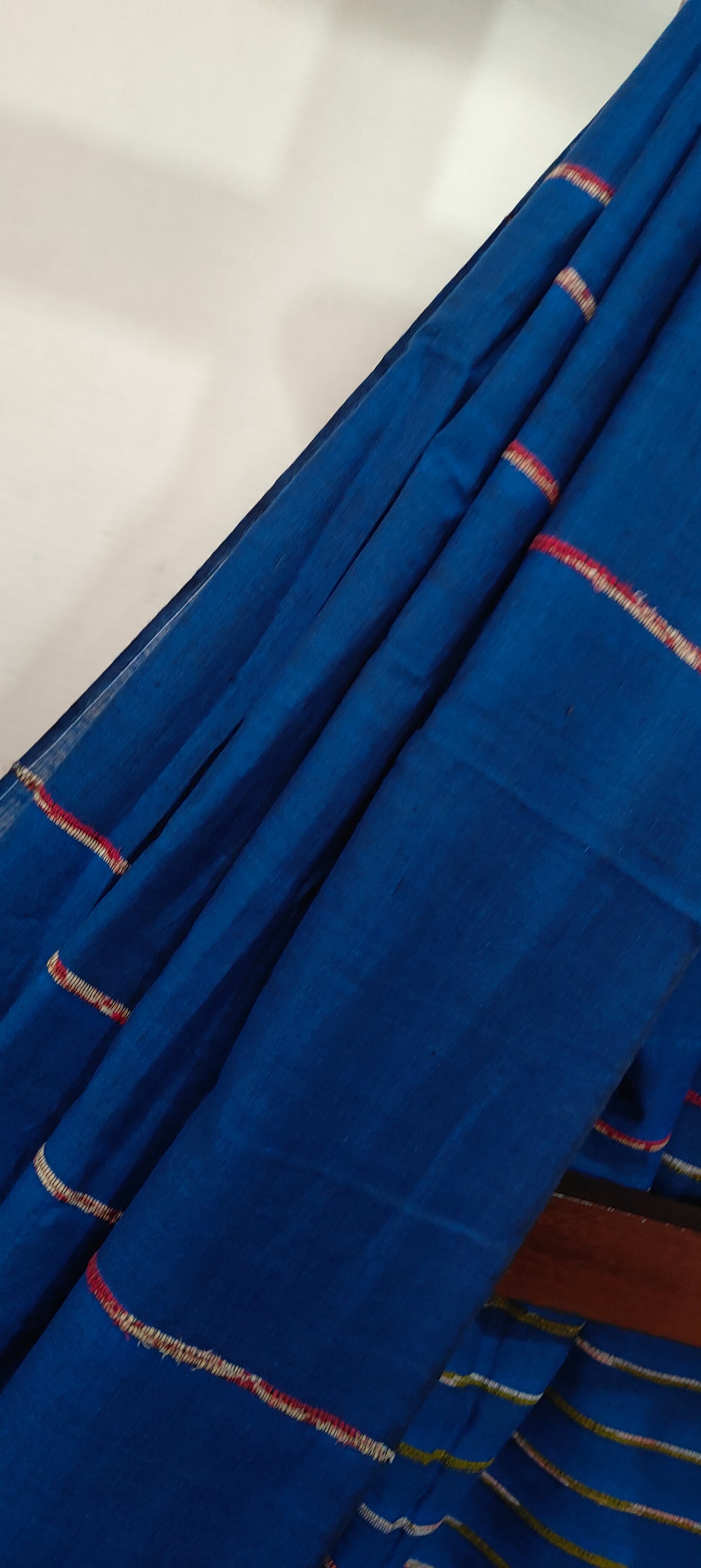 Plain Navy Blue Khesh Cotton Saree