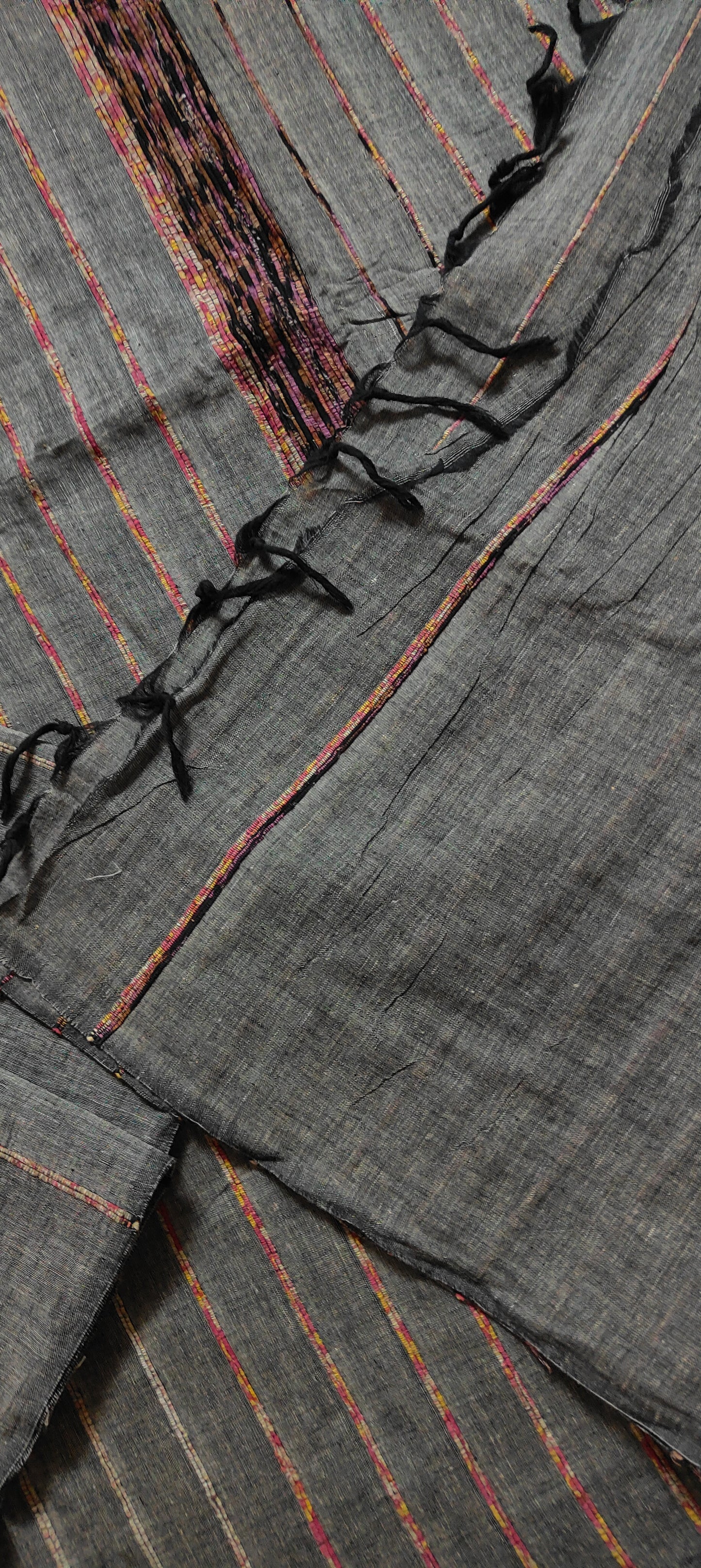 Plain Grey Khesh Cotton Saree