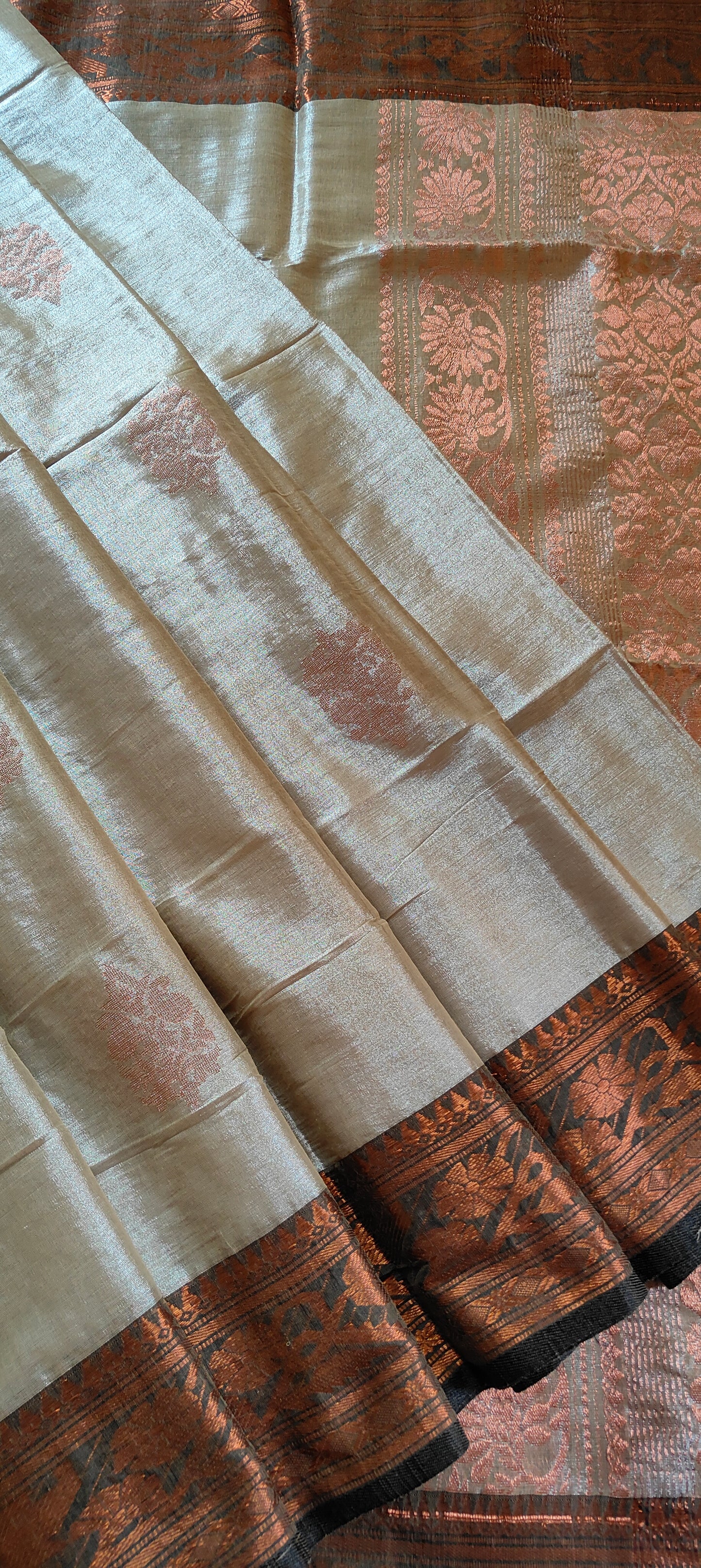 White Silver Soft handloom Zari Banarasi Saree