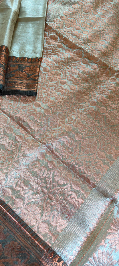 White Silver Soft handloom Zari Banarasi Saree