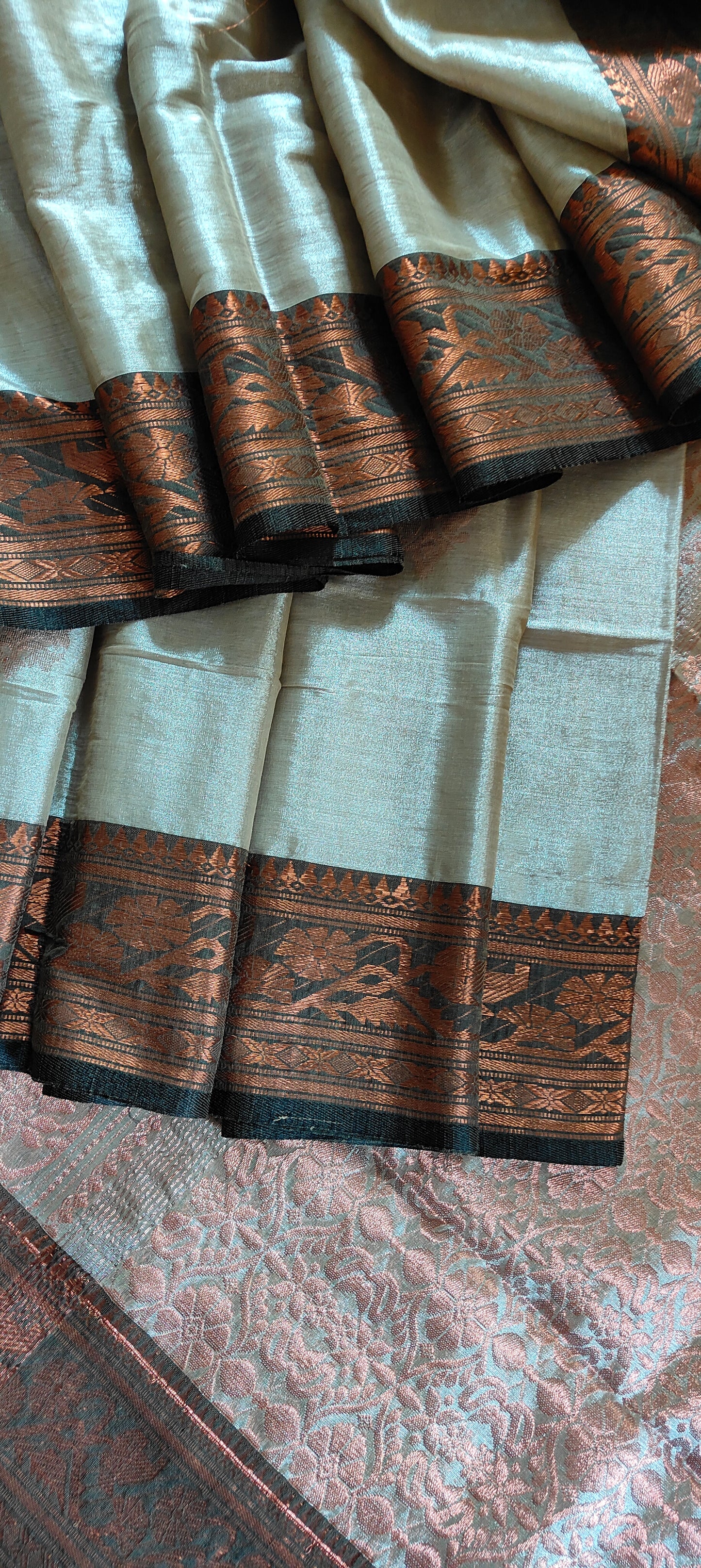 White Silver Soft handloom Zari Banarasi Saree