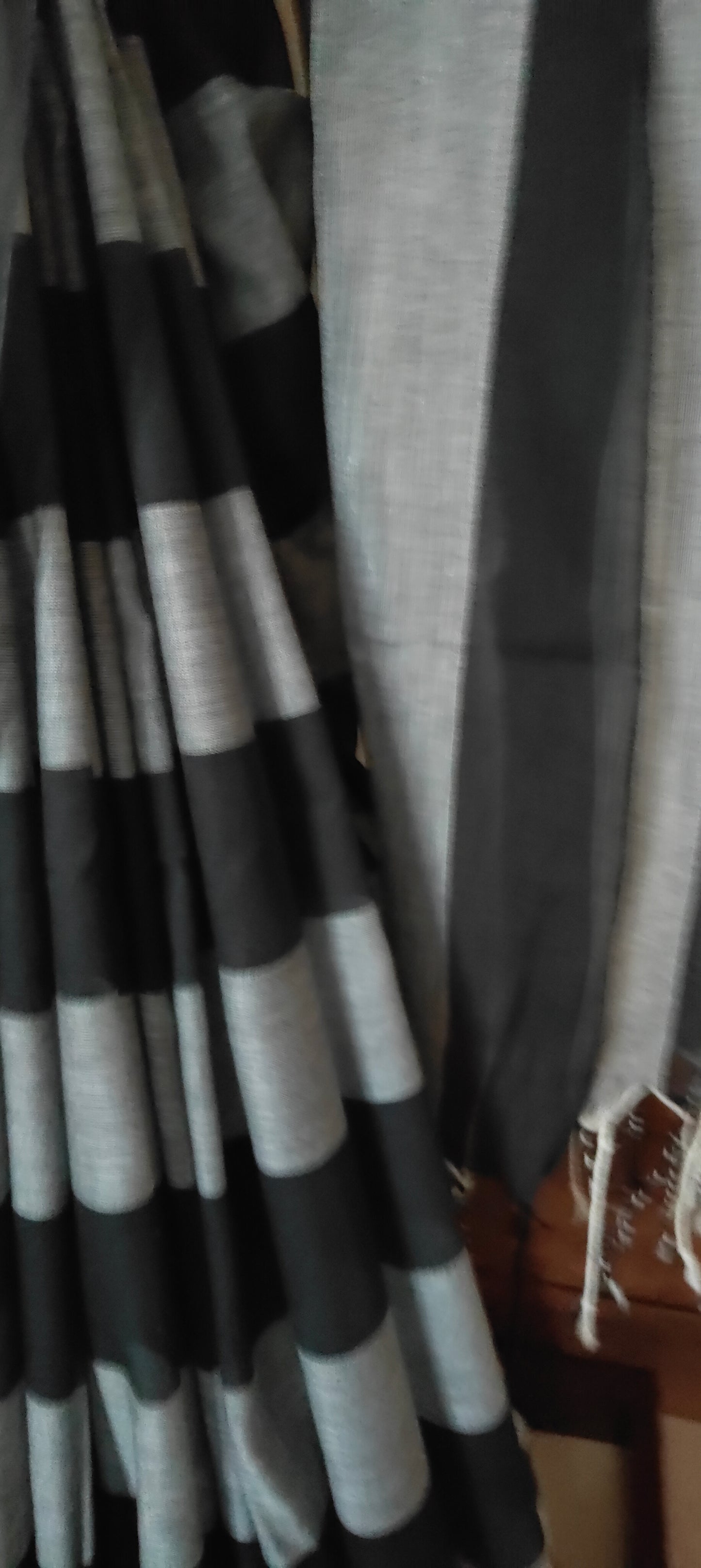 Manochrome striped Mul Cotton handloom Saree