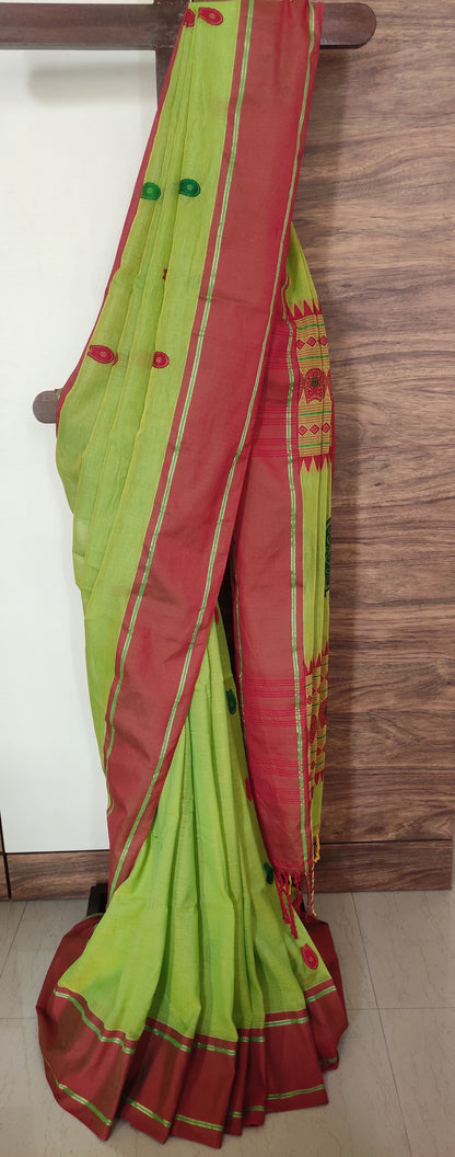 Vaidehi – Deep Forest Rich Cotton Handloom Saree