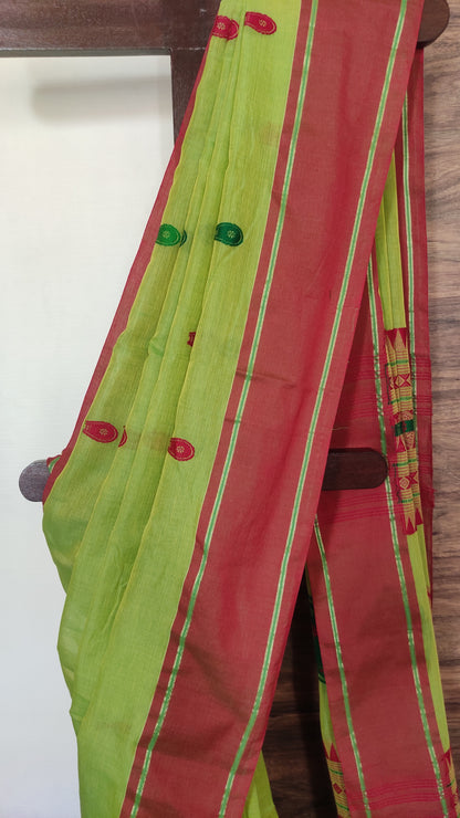 Vaidehi – Deep Forest Rich Cotton Handloom Saree