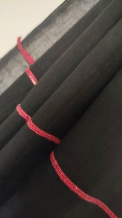 Plain Black Khesh Cotton Saree