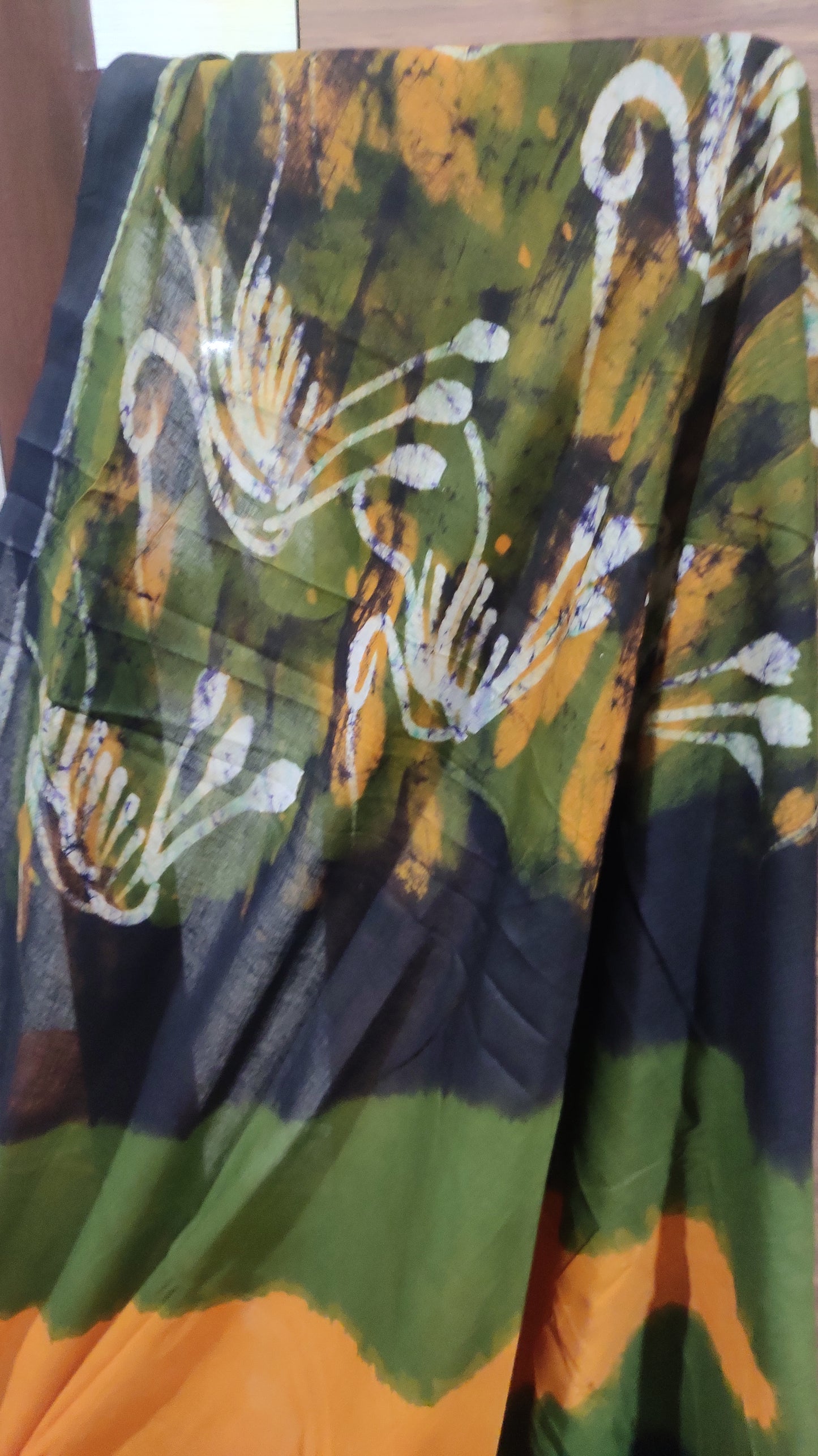 Aarunya – Mustard Yellow Hand Batik Cotton Saree