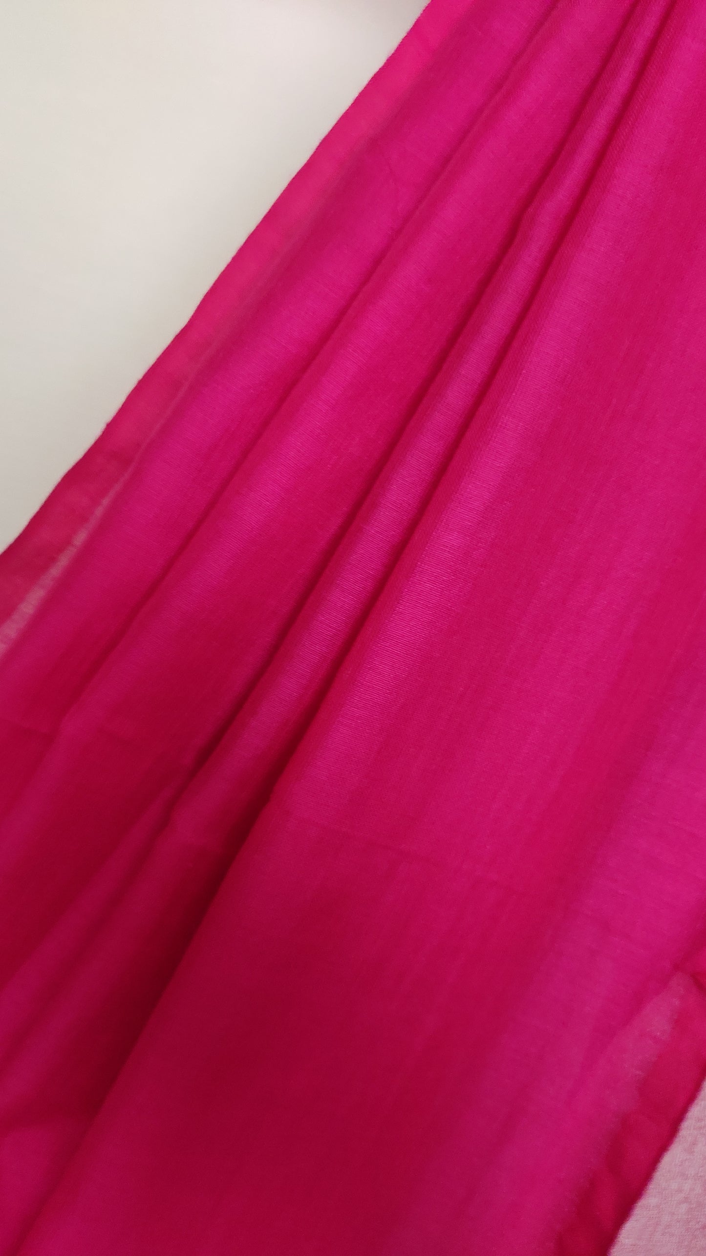 Pink Plain Body Zari Pallu Viscose Cotton Handloom Saree