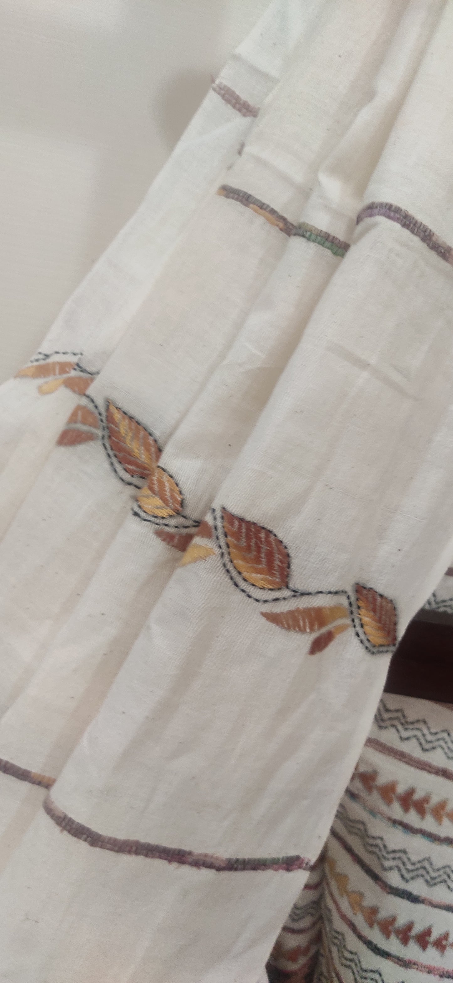 Katha – Ivory Kantha Khesh Cotton Saree
