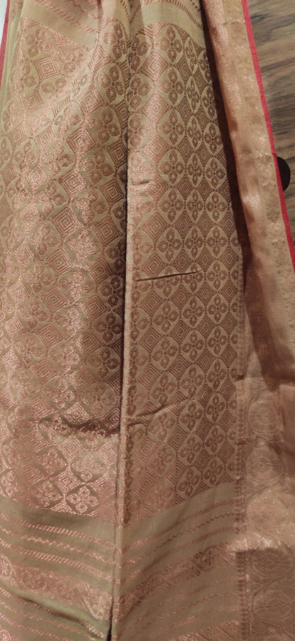 Aarohini – Sandal Copper Classic Cotton  Handloom Saree
