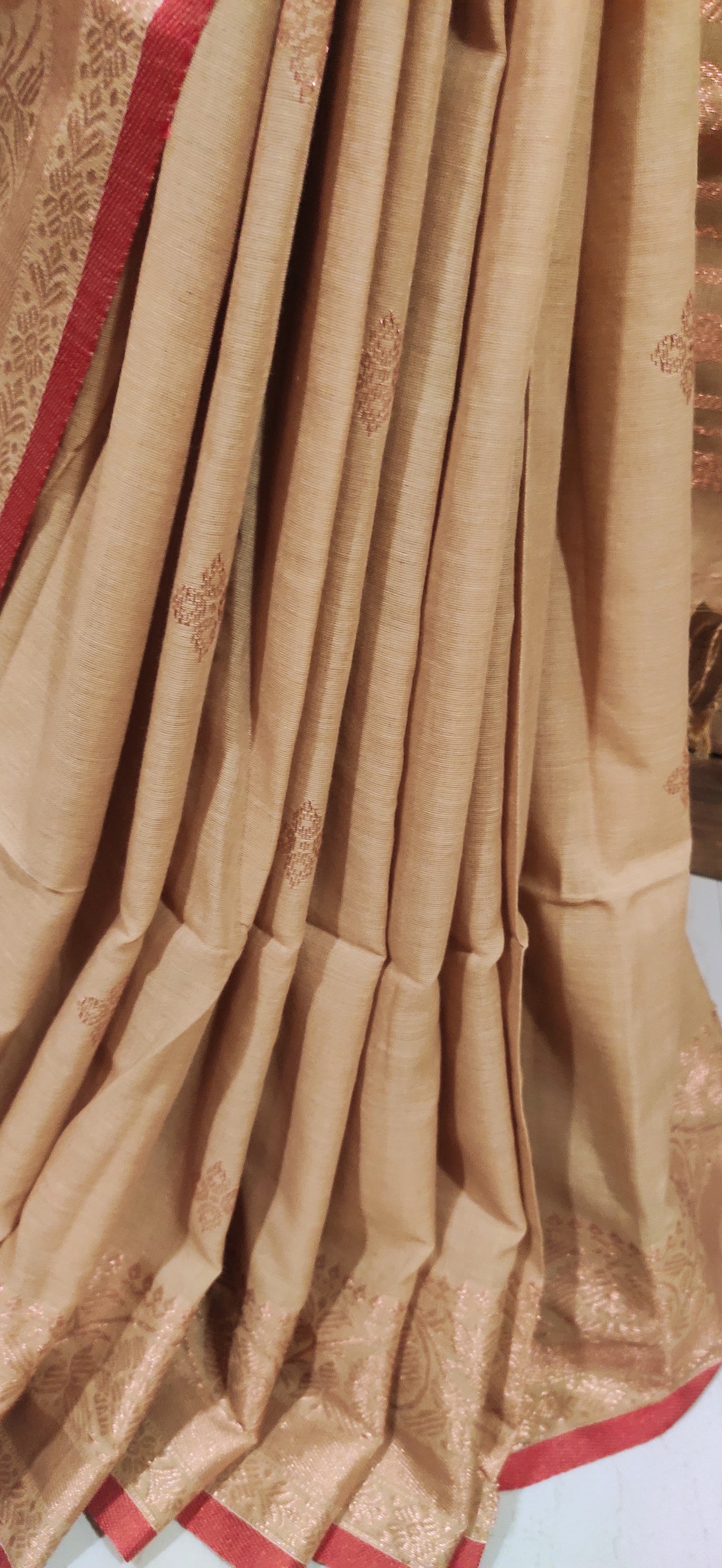 Aarohini – Sandal Copper Classic Cotton  Handloom Saree