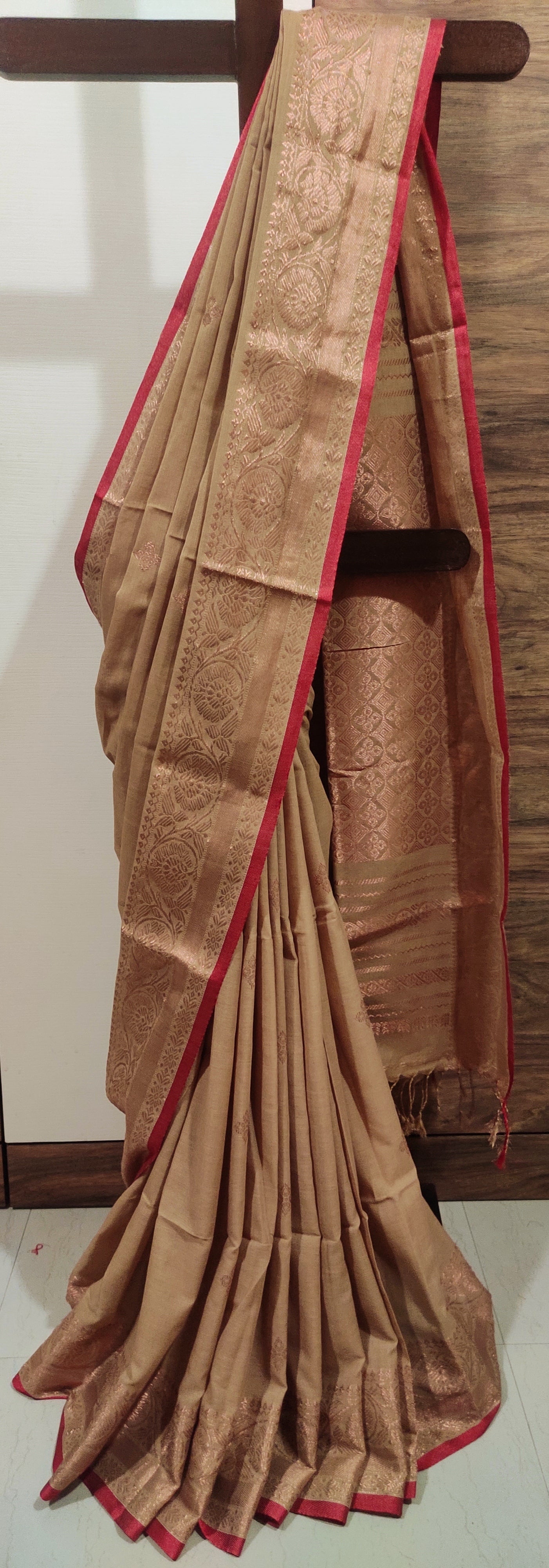 Aarohini – Sandal Copper Classic Cotton  Handloom Saree