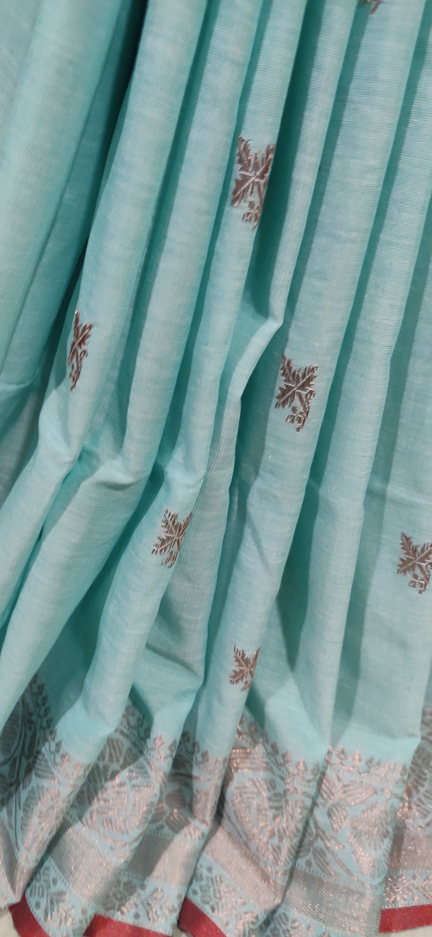 Aarohini – Sky Copper Charm Rich Cotton Handloom Saree