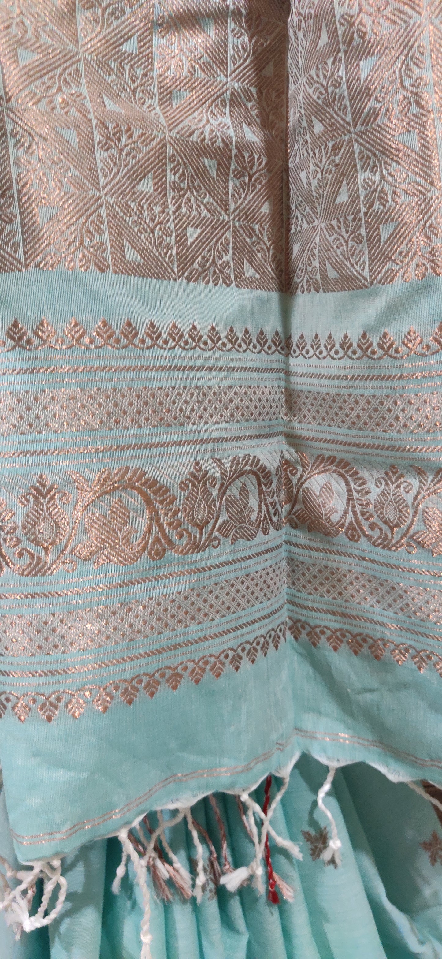 Aarohini – Sky Copper Charm Rich Cotton Handloom Saree