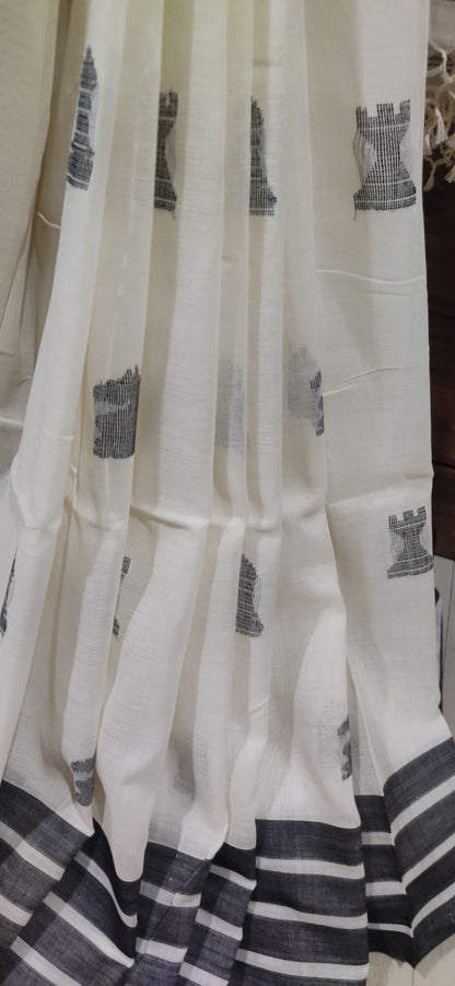 Devika – Shwet Rekha Cotton Handloom Saree