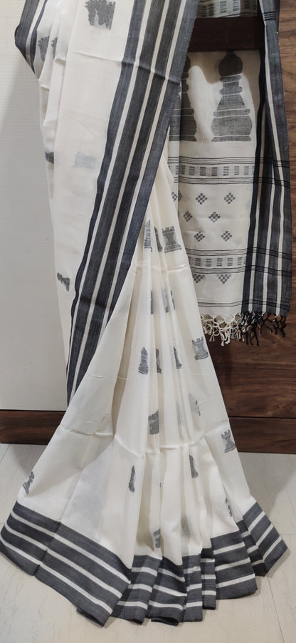 Devika – Shwet Rekha Cotton Handloom Saree