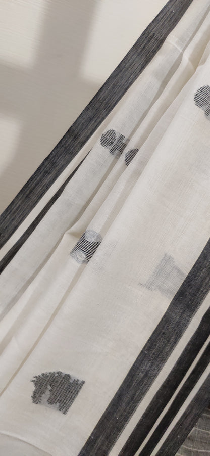 Devika – Shwet Rekha Cotton Handloom Saree