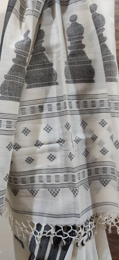 Devika – Shwet Rekha Cotton Handloom Saree
