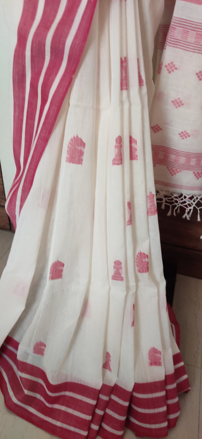 Devika – Kumkum Rekha Cotton Handloom Saree