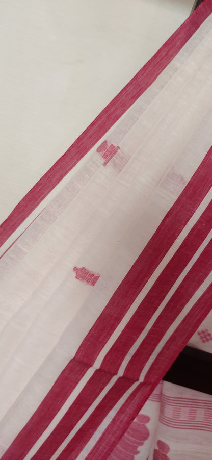 Devika – Kumkum Rekha Cotton Handloom Saree