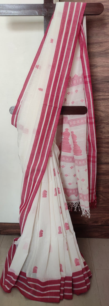 Devika – Kumkum Rekha Cotton Handloom Saree