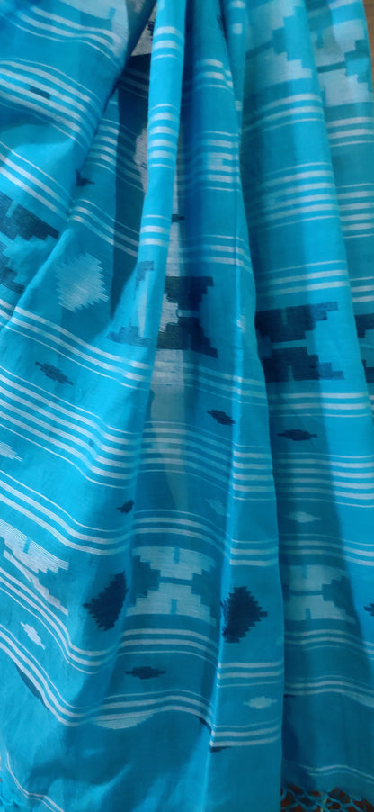 Varnika – Neel Dhara Pure Muslin Cotton handloom Jamdani