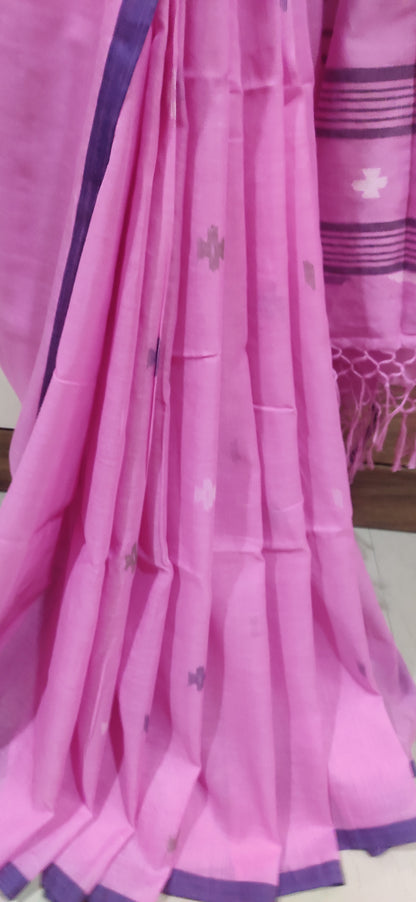 Varnika – Gulabi Rekha Pure Muslin Cotton handloom Jamdani