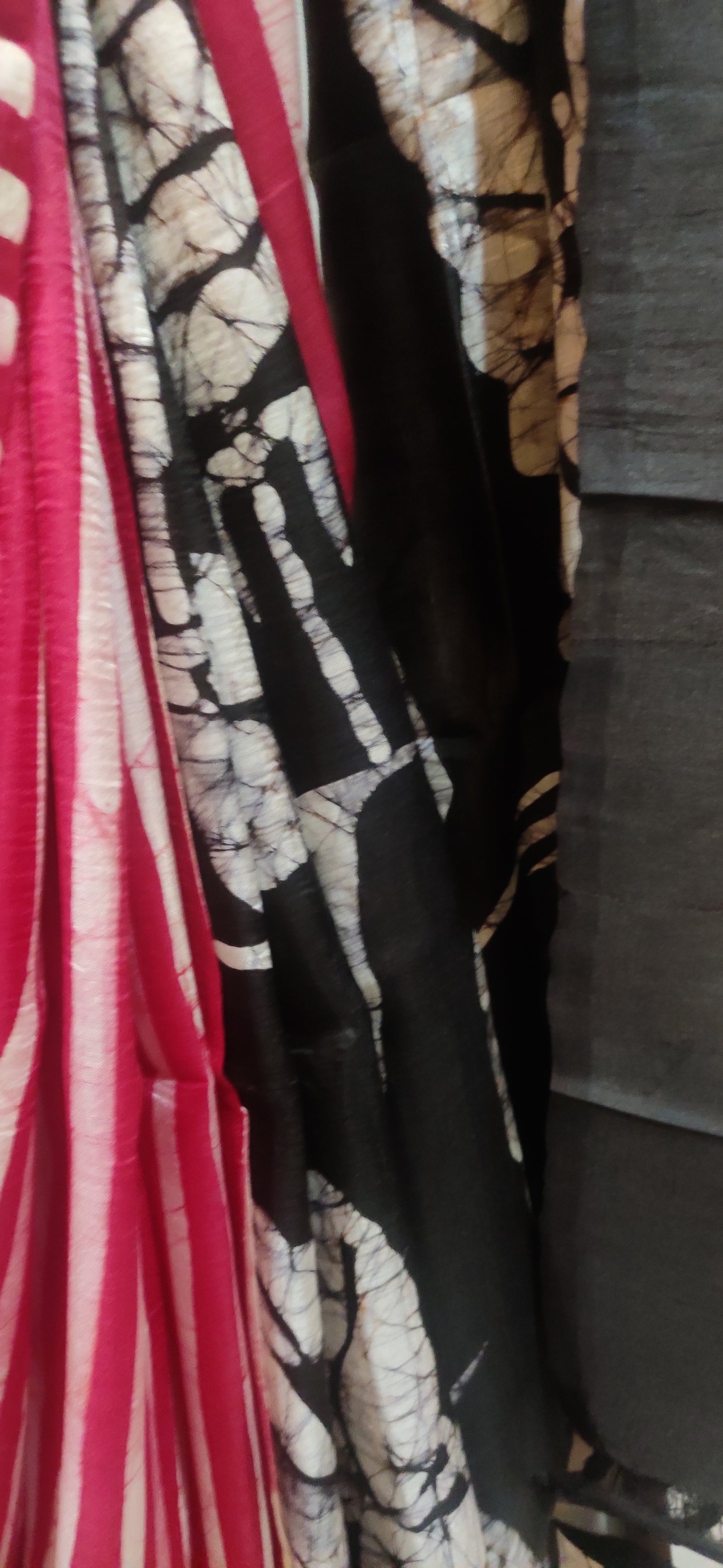 Red Rose Hand Batik Pure Silk Saree