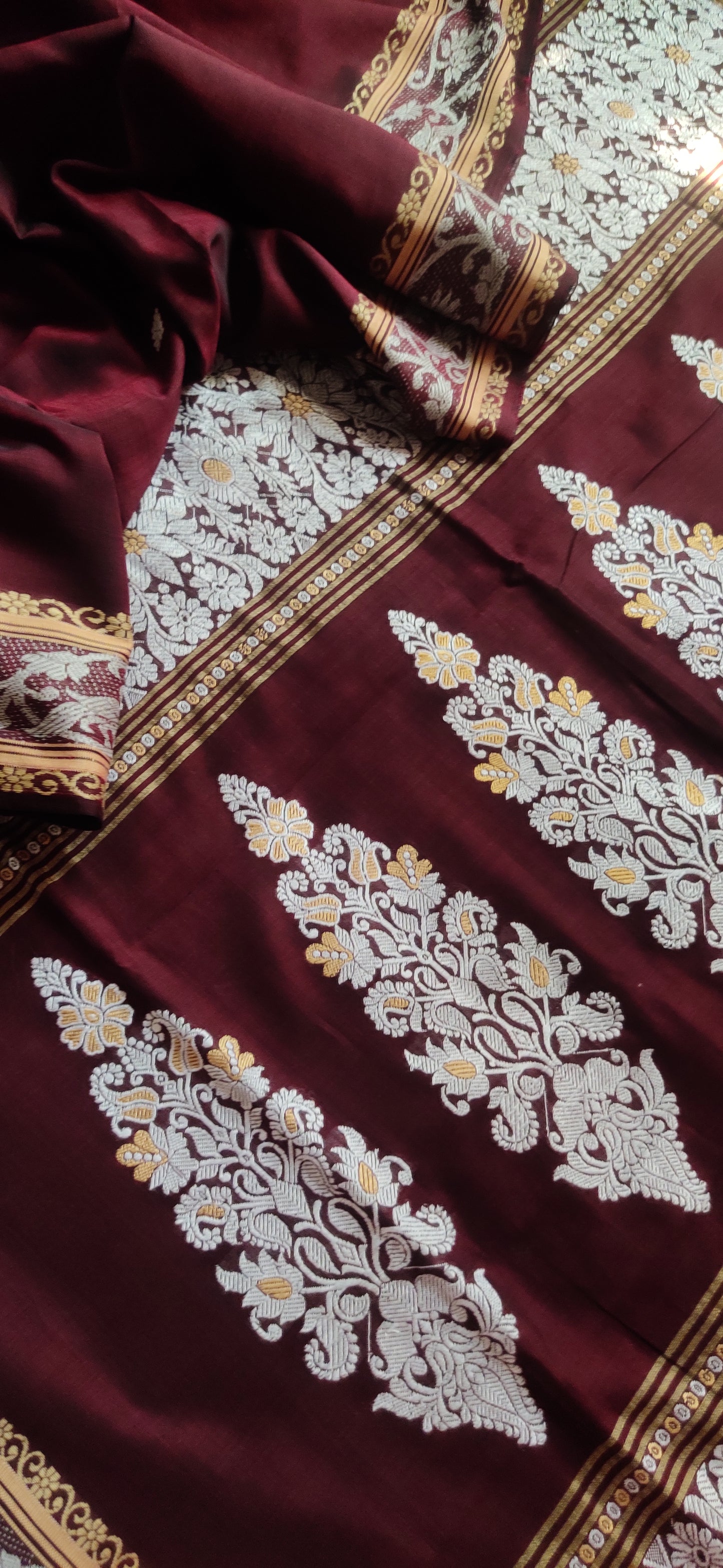 Aarika – Deep Maroon Rich Cotton Saree