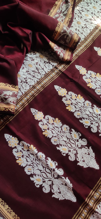 Aarika – Deep Maroon Rich Cotton Saree