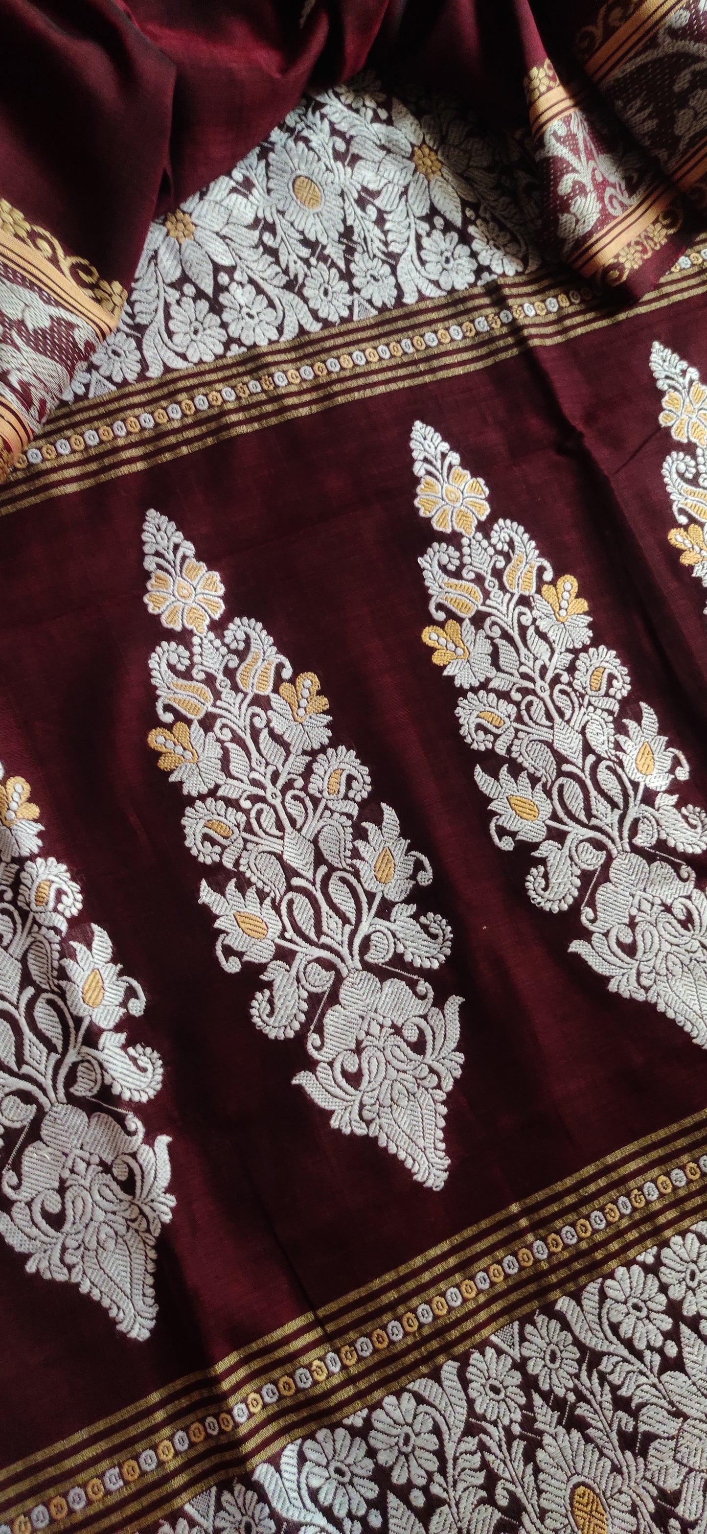 Aarika – Deep Maroon Rich Cotton Saree