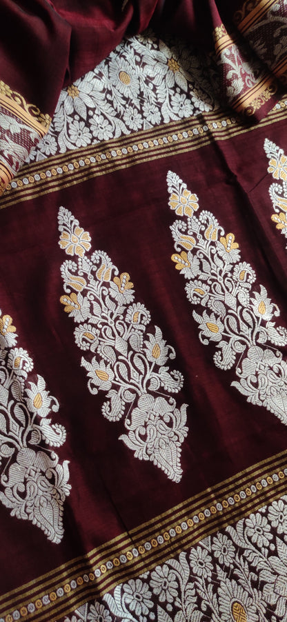 Aarika – Deep Maroon Rich Cotton Saree