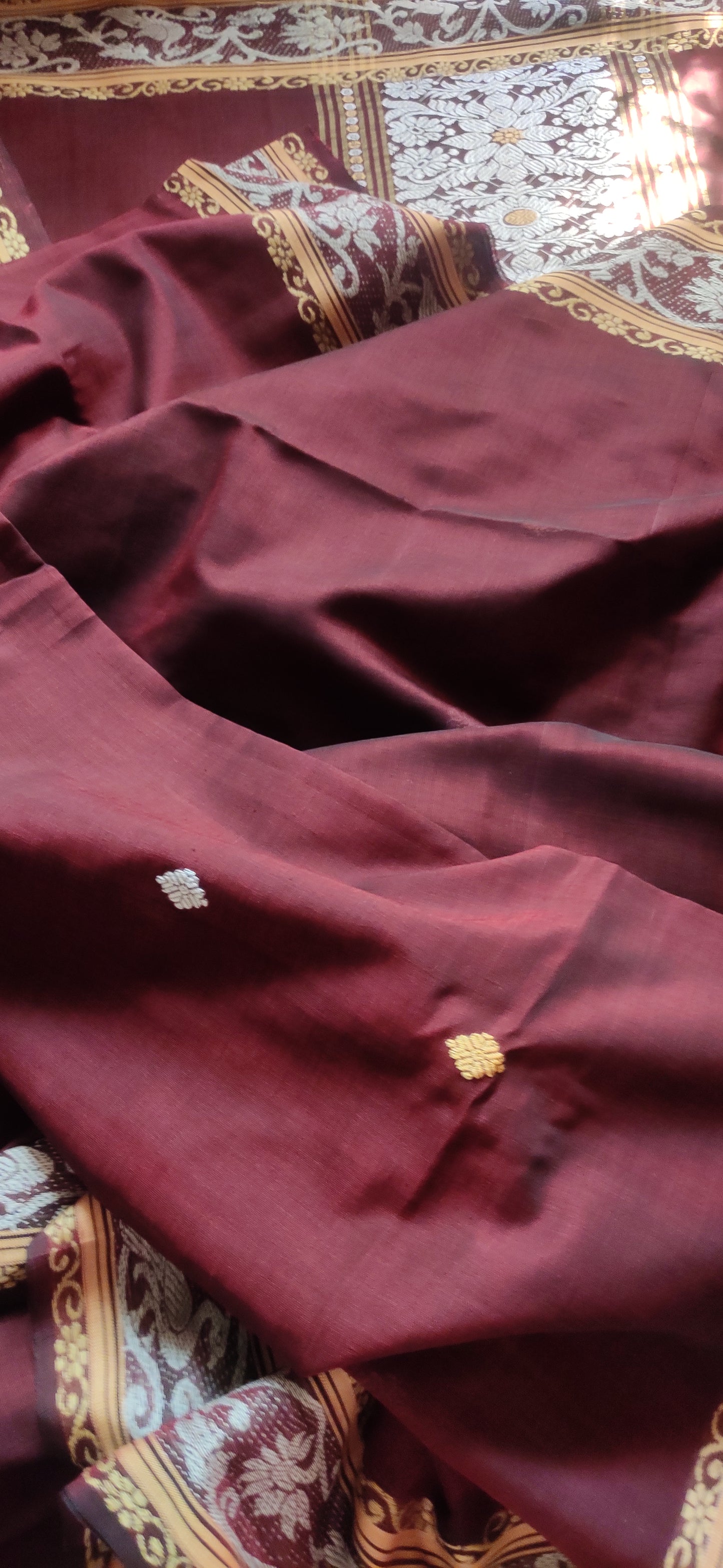 Aarika – Deep Maroon Rich Cotton Saree