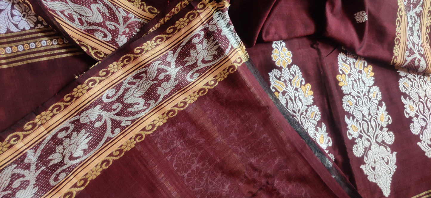 Aarika – Deep Maroon Rich Cotton Saree