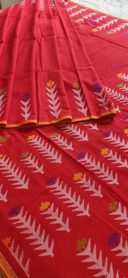 Mrinal – Red Dhan Siri Cotton Saree