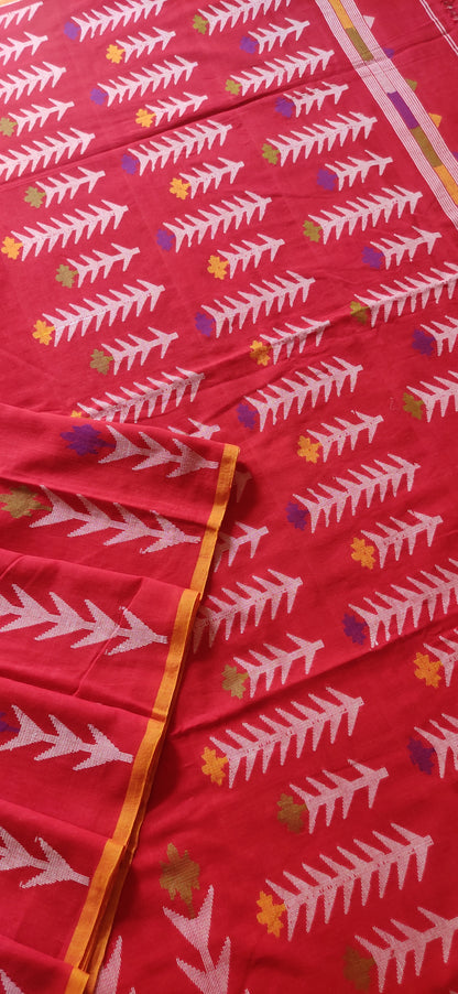 Mrinal – Red Dhan Siri Cotton Saree