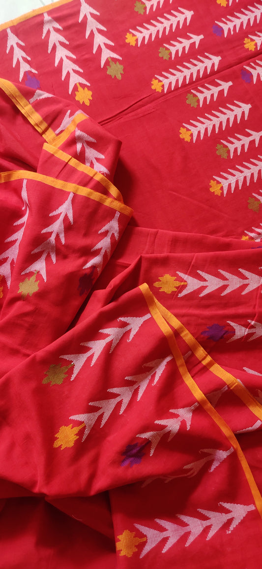 Raktima – Red Dhan Siri Cotton Saree