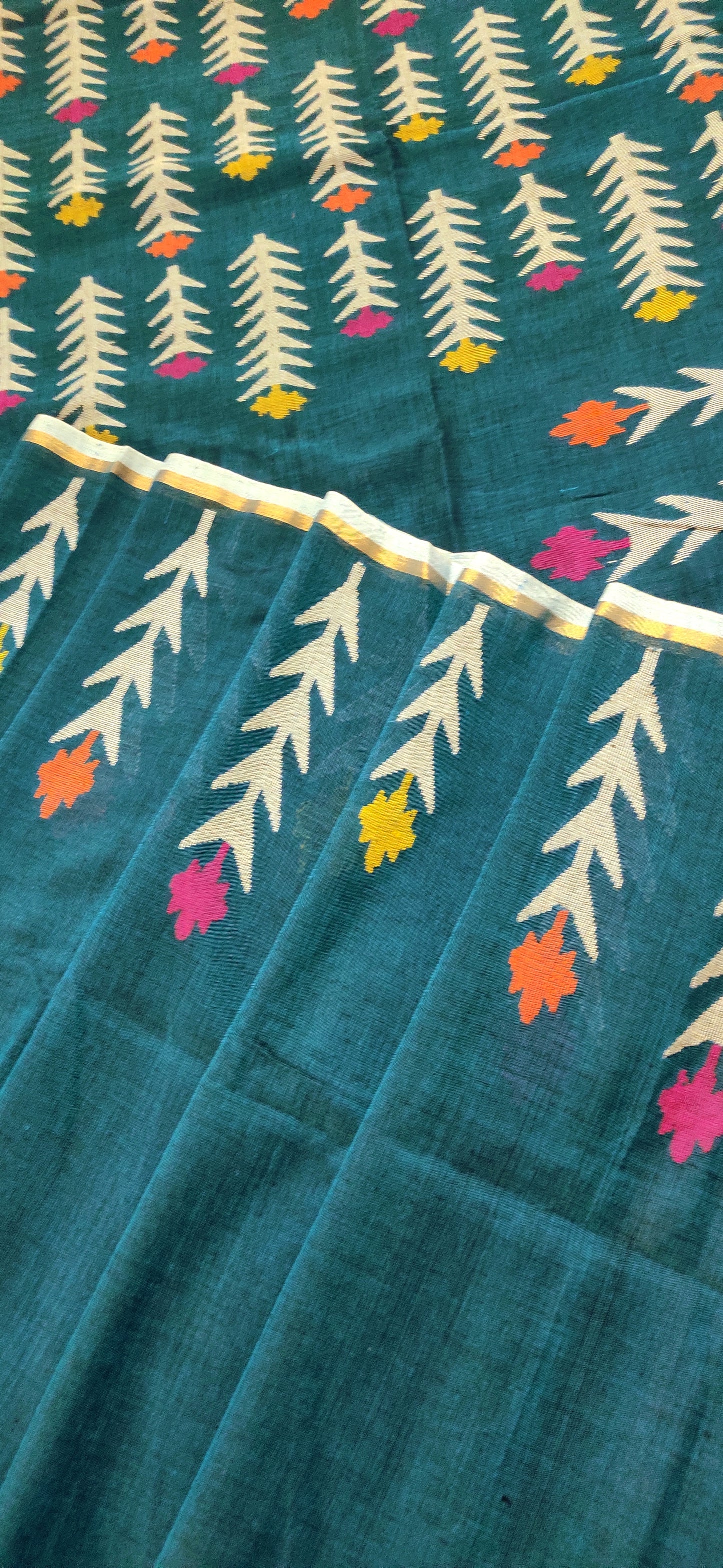 Mrinal – Sea Green Dhan Siri Cotton Saree