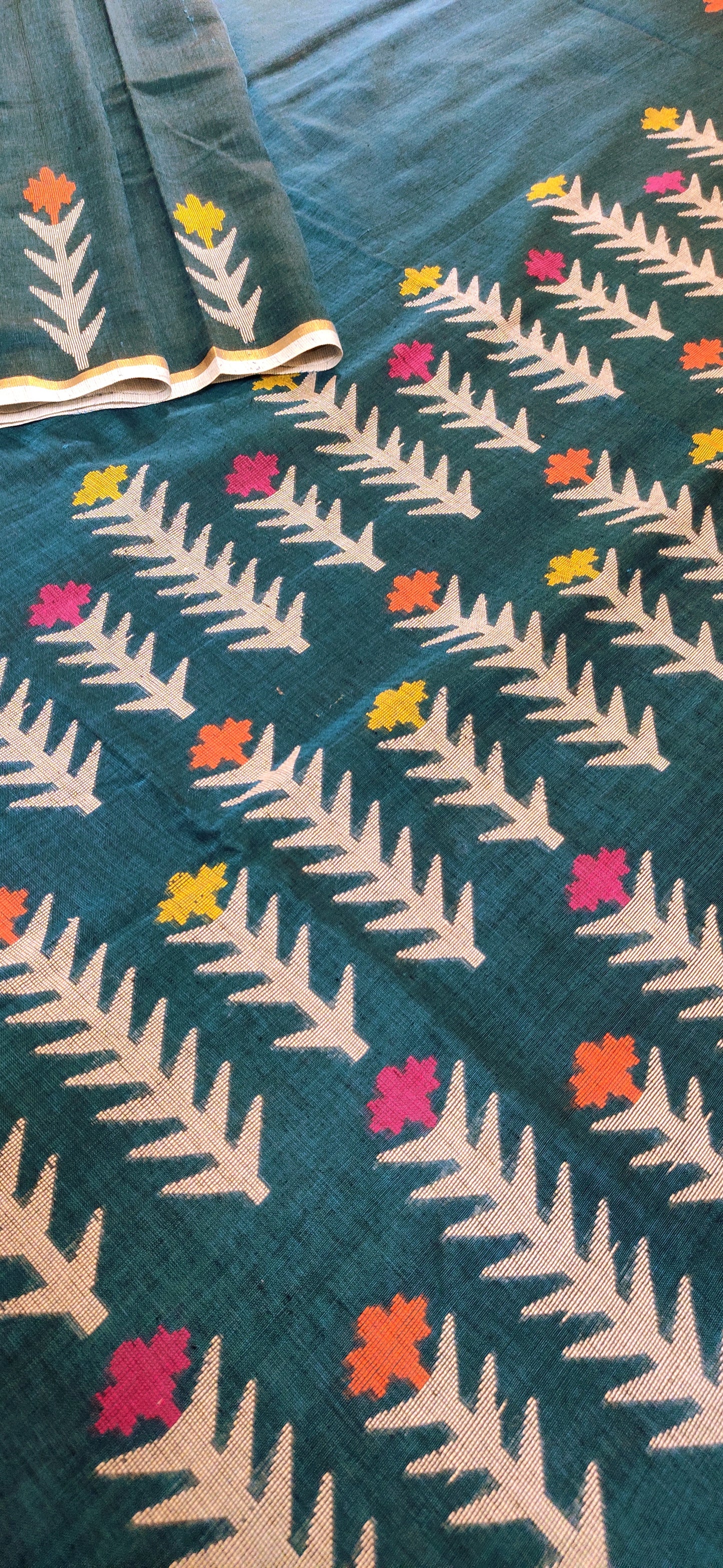 Mrinal – Sea Green Dhan Siri Cotton Saree